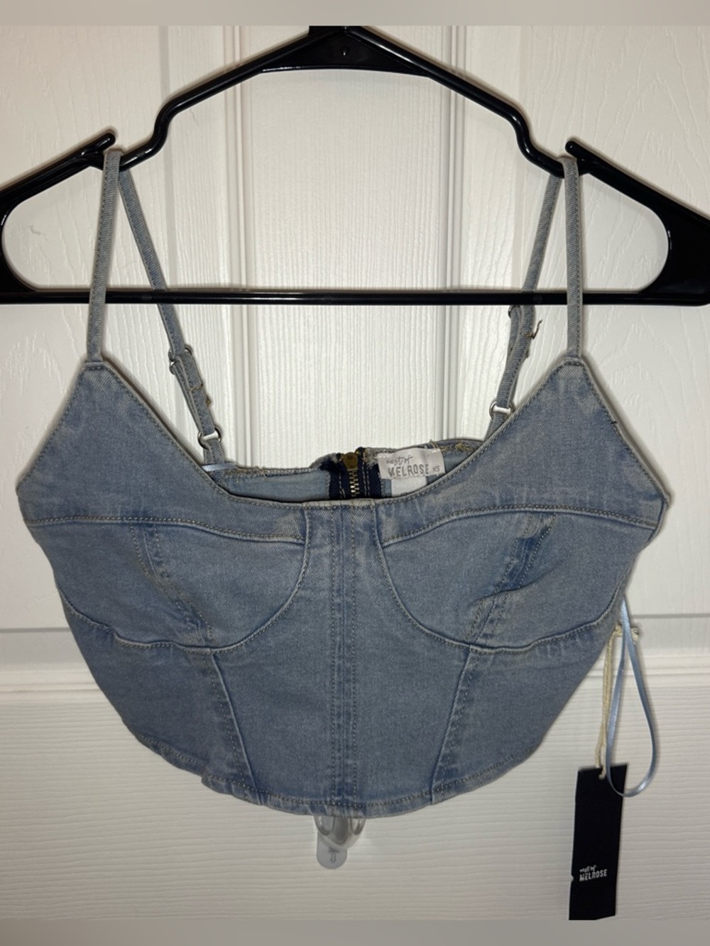 Light Blue Denim Corset Top